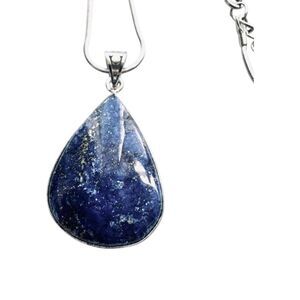 Lapis Lazuli Silver Snake Necklace #7024